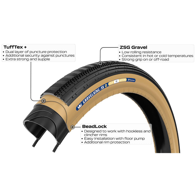 GravelKing Semi Slick+ TLR Gravel Tyre – Panaracer Tyres